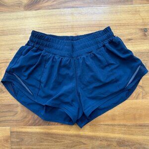 lululemon Hotty Hot shorts in 2.5", navy blue, size 4